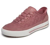 Slip-On Sneaker SKECHERS "ARCH FIT ARCADE-CUDDLE STEPS", Herren, Gr. 40, rosé, Lederimitat, Nylon, Veloursleder, gesteppt, Schuhe, Slipper, Schlupfschuh, Freizeitsneaker mit elastischen Schnürsenkeln
