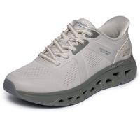 Slip-On Sneaker SKECHERS "BOBS ARC WAVES REMIX", Damen, Gr. 41, beige, oliv, Lederimitat, Schuhe, Slipper, Schlupfschuh, Halbschuh, Freizeitsneaker mit Memory Foam (12620058-41) beige, oliv