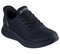 Slip-On Sneaker SKECHERS "BOBS SQUAD 4", Damen, Gr. 35, schwarz, Lederimitat, unifarben, Schuhe, Slipper, Freizeitschuh mit Slip-ins zum Schlupfen (93536208-35) schwarz