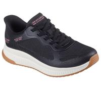 Slip-On Sneaker SKECHERS "BOBS SQUAD 4", Damen, Gr. 35, schwarz (schwarz weiß), Mesh, Synthetik, Schuhe Slip-On Sneaker, Slipper, Freizeitschuh, Halbschuh mit Memory Foam, Topseller (36252165-35)