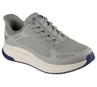 Slip-On Sneaker SKECHERS "BOBS SQUAD 4", Herren, Gr. 48,5, grün (olivgrün), Synthetik, Textil, Schuhe, Trainingsschuh, Sneaker, Schnürschuh zum einfachen Schlupfen (66244410-48,5) olivgrün
