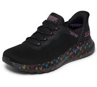 Slip-On Sneaker SKECHERS "BOBS SQUAD CHAOS", Damen, Gr. 43, schwarz, Textil, kontrastfarbene Details, Schuhe, Freizeitsneaker, Slipper, Schlupfschuh mit Memory Foam-Innensohle, Topseller (95358931-43)
