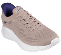 Slip-On Sneaker SKECHERS "BOBS SQUAD CHAOS-SOLID STEP", Herren, Gr. 46, grau (taupe), Textil, Schuhe, Schlupfschuh, Slipper, Sneaker zum Schlupfen (27588058-46) taupe