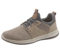 Slip-On Sneaker SKECHERS "Delson-Camben", Damen, Gr. 42, beige (taupe grau), Lederimitat, Textil, Schuhe, Slipper, Freizeitschuh mit praktischem Gummizug (63087854-42) taupe grau