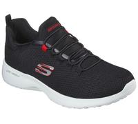 Slip-On Sneaker SKECHERS "DYNAMIGHT", Herren, Gr. 41, schwarz (schwarz, rot), Synthetik, Textil, Schuhe Slip-On Sneaker, Slipper, Freizeitschuh, Trainingschuh mit Memory Foam-Innensohle, Topseller (30