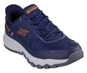 Slip-On Sneaker SKECHERS "DYNAMITE AT", Herren, Gr. 40, blau (navy, orange), Leder, Synthetik, Schuhe Slip-On Sneaker, Trekkingschuh, Freizeitschuh mit robuster Laufsohle, Topseller (17452535-40)