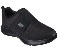 Slip-On Sneaker SKECHERS "FLEX ADVANTAGE 4.0-UPSHIFT", Herren, Gr. 45, schwarz, Leder, Synthetik, Textil, Schuhe Slip-On Sneaker, Slipper, Freizeitschuh im monochromen Look (24543031-45)
