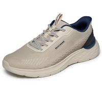 Slip-On Sneaker SKECHERS "GARNER", Herren, Gr. 48,5, taupe, Textil, Schuhe Slip-On Sneaker, Slipper, Schnürschuh mit Relaxed Fit (12887616-48,5)