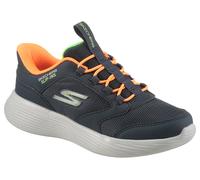 Slip-On Sneaker SKECHERS "GO RUN 400 V2", Kinder, Gr. 28, blau (navy, orange), Synthetik, kontrastfarbene Details, sportlich, Schuhe, Schlupfschuh mit Slip-ins, Größenschablone zum Download (92197106-