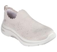 Slip-On Sneaker SKECHERS "GO WALK ARCH FIT 2.0-ROSA LINDA", Damen, Gr. 43, beige (natur), Textil, Schuhe Slip-On Sneaker, Trainingsschuh, Schnürschuh mit rückfederndem Ultra Go (92620212-43)