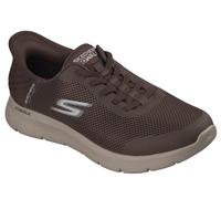 Slip-On Sneaker SKECHERS "GO WALK FLEX-HANDS UP", Herren, Gr. 49, braun (dunkelbraun), Textil, Schuhe, Schlupfschuh, Halbschuh, Freizeitschuh, mit Gummizug, Slip ins (65397949-49) dunkelbraun