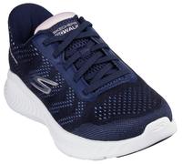 Slip-On Sneaker SKECHERS "GO WALK NOW-KHLOE", Damen, Gr. 43, blau (navy, weiß), Textil, Schuhe, Freizeitschuh mit Fersenkissen und Slip-ins Technologie (91062231-43) navy, weiß
