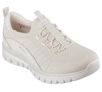 Slip-On Sneaker SKECHERS "GRACEFUL-PICTURE PERFECT", Damen, Gr. 41, weiß (sanftes weiß), Lederimitat, Textil, Schuhe Slip-On Sneaker, Freizeitschuh, Slipper in veganer Verarbeitung, Topseller (9334293