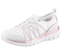 Slip-On Sneaker SKECHERS "GRACEFUL-PURECRUSH", Damen, Gr. 35, gold (weiß, roségoldfarben), Lederimitat, Textil, Schuhe, Freizeitschuh mit elastischem Einstieg (18639139-35) weiß, roségoldfarben
