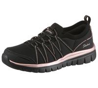 Slip-On Sneaker SKECHERS "GRACEFUL-PURECRUSH", Damen, Gr. 35, schwarz, roségoldfarben, Lederimitat, Textil, Schuhe, Freizeitschuh mit elastischem Einstieg, Topseller (10642459-35) schwarz, roségoldfar