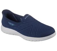 Slip-On Sneaker SKECHERS "ON-THE-GO FLEX-EXCELLENCY", Damen, Gr. 41, blau (navy), Textil, Schuhe Slip-On Sneaker, Slipper, Schlupfschuh mit Memory Foam und Slip-ins Technologie (39034234-41)