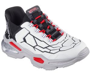 Slip-On Sneaker SKECHERS "SKECH-BOTS", Mädchen, Gr. 28, schwarz-weiß (weiß, schwarz), Lederimitat, Schuhe, Sneaker mit Slip-In Funktion, Größenschablone zum Download (58080906-28) weiß, schwarz