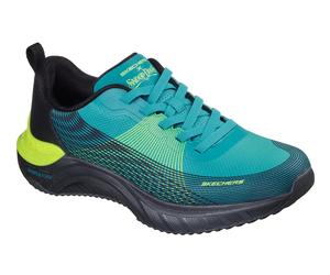 Slip-On Sneaker SKECHERS "SNOOP ACE-CYBER WALKER", Herren, Gr. 49,5, schwarz, grün, Lederimitat, Textil, kontrastfarbene Details, Schuhe, Schnürschuh, Sportschuh, Snoop Sneaker zum Schlupfen (28756415