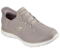 Slip-On Sneaker SKECHERS "SUMMITS-CLASSY NIGHT", Damen, Gr. 35, grau (taupe, goldfarben), Textil, Schuhe, Slipper, Freizeitschuh mit komfortabler Heel Pillow Funktion (56999219-35) taupe, goldfarben
