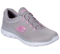 Slip-On Sneaker SKECHERS "SUMMITS", Damen, Gr. 35, grau (grau, pink), Textil, Schuhe Sneaker, Freizeitschuh, Halbschuh, Schlupfschuh mit komfortabler Innensohle (22720453-35) grau, pink