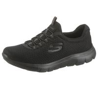 Slip-On Sneaker SKECHERS "Summits", Damen, Gr. 35, schwarz, Textil, Schuhe, Slipper, Freizeitschuh, Komfortschuh mit Gummizug (35874717-35) schwarz