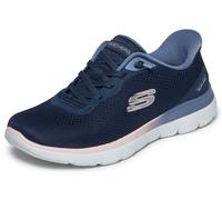 Slip-On Sneaker SKECHERS "SUMMITS", Damen, Gr. 35, Textil, blau (navy), Schuhe, Schlupfschuh, Halbschuh, Freizeitschuh, mit Slip Ins, Topseller (58137943-35) navy