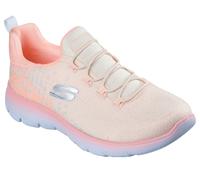 Slip-On Sneaker SKECHERS "SUMMITS", Damen, Gr. 36, lachsfarben, apricot, Mesh, Textil, kontrastfarbene Details, Schuhe Sneaker, Trainingsschuh, Sneaker, Slipper, Halbschuh mit Bungee-Verschluss (15295