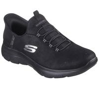 Slip-On Sneaker SKECHERS "SUMMITS", Damen, Gr. 36, schwarz, Textil, unifarben, Schuhe Sneaker, Slipper, Freizeitschuh, Halbschuh in veganer Verarbeitung (66517636-36) schwarz