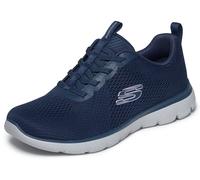 Slip-On Sneaker SKECHERS "SUMMITS", Damen, Gr. 37, Textil, blau (navy), Schuhe, Schlupfschuh, Halbschuh, Freizeitschuh mit elastischen Schnürsenkeln, Topseller (91252414-37) navy