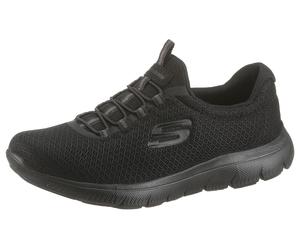 Slip-On Sneaker SKECHERS "Summits", Damen, Gr. 40, schwarz, Textil, Schuhe, Slipper, Freizeitschuh, Komfortschuh mit Gummizug (35874717-40) schwarz