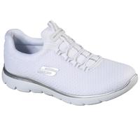 Slip-On Sneaker SKECHERS "SUMMITS", Damen, Gr. 40, silber (weiß, silberfarben), Textil, Schuhe, Freizeitschuh, Komfortschuh mit stoßdämpfender Zwischensohle, Topseller (52017340-40) weiß, silberfarben