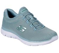 Slip-On Sneaker SKECHERS "SUMMITS", Damen, Gr. 41, blau (türkis), Textil, Schuhe Slip-On Sneaker, Freizeitschuh, Halbschuh, Schlupfschuh mit komfortabler Innensohle, Topseller (84946828-41)