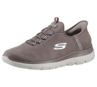 Slip-On Sneaker SKECHERS "SUMMITS", Damen, Gr. 42, braun, Textil, meliert, Schuhe Sneaker, Slipper, Freizeitschuh, Halbschuh in veganer Verarbeitung (50558262-42) braun