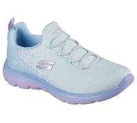 Slip-On Sneaker SKECHERS "SUMMITS", Damen, Gr. 43, bunt (hellblau, violett), Mesh, Textil, kontrastfarbene Details, Schuhe Sneaker, Trainingsschuh, Sneaker, Slipper, Halbschuh mit Bungee-Verschluss (1