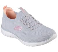 Skechers Damen Sneaker Summits Top Player grauer Strick rosa Korallenbesatz Größe 43