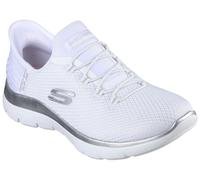 Slip-On Sneaker SKECHERS "SUMMITS-DIAMOND DREAM", Damen, Gr. 43, weiß, Textil, Schuhe, Schlupfschuh, Freizeitschuh mit praktischer Slip-Ins Funktion (12961529-43) weiß