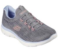 Slip-On Sneaker SKECHERS "SUMMITS-FUN FLARE", Damen, Gr. 39, grau (grau, rosa), Synthetik, Textil, meliert, Schuhe, Trainingsschuh in veganer Verarbeitung (76872510-39) grau, rosa
