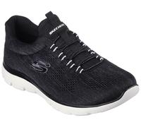 Slip-On Sneaker SKECHERS "SUMMITS-FUN FLARE", Damen, Gr. 40, schwarz-weiß (schwarz, weiß), Synthetik, Textil, meliert, Schuhe, Trainingsschuh in veganer Verarbeitung (22107567-40) schwarz, weiß