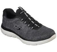 Slip-On Sneaker SKECHERS "SUMMITS", Herren, Gr. 39, schwarz-weiß (schwarz, weiß), Textil, Schuhe Slip-On Sneaker, Slipper, Freizeitschuh in komfortabler Schuhweite, Topseller (86176923-39)