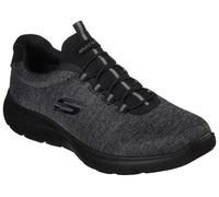 Slip-On Sneaker SKECHERS "SUMMITS", Herren, Gr. 44, schwarz, Textil, Schuhe Slip-On Sneaker, Slipper, Freizeitschuh in komfortabler Schuhweite (63231468-44)