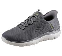 Slip-On Sneaker SKECHERS "SUMMITS-HIGH RANGE", Herren, Gr. 47,5, grau, Textil, Schuhe Slip-On Sneaker, Freizeitschuh mit Slip Ins-Fersenpart für einen leichten Einstieg, Topseller (86548811-47,5)
