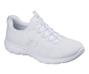 Slip-On Sneaker SKECHERS "SUMMITS-SUMMER BLUSH", Damen, Gr. 39, weiß, Textil, unifarben, Schuhe Slip-On Sneaker, Arbeitsschuh, Freizeitschuh, Slipper mit Memory Foam, Topseller (79278548-39)