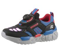 Slip-On Sneaker SKECHERS "TURBO-FUSE LIGHTS", Jungen, Gr. 27, bunt (schwarz, rot, blau), Lederimitat, Textil, kontrastfarbene Details, Schuhe Slip-On Sneaker, Blinkschuh mit Drehverschluss, Größenscha