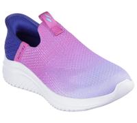 Slip-On Sneaker SKECHERS "ULTRA FLEX 3.0", Mädchen, Gr. 31, blau (navy, lila), Textil, kontrastfarbene Details, Schuhe Slip-On Sneaker, Sneaker mit Slip-In Funktion, Größenschablone zum Download (9628