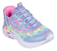 Slip-On Sneaker SKECHERS "UNICORN DREAMS LIGHTS", Mädchen, Gr. 30, bunt (lavendel, multi), Synthetik, Textil, Glitzer, animal-print, kontrastfarbene Details, Schuhe Slip-On Sneaker, Glitzer,-Blinkschu
