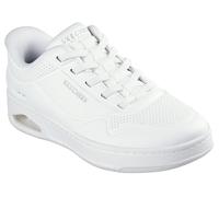 Slip-On Sneaker SKECHERS "UNO CTL", Damen, Gr. 40, weiß, Lederimitat, Mesh, Schuhe Slip-On Sneaker, Freizeitschuh, Schnürschuh mit elastischen Schnürsenkeln (39713109-40)