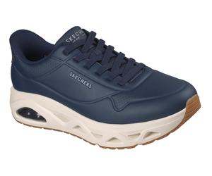 Slip-On Sneaker SKECHERS "UNO GLIDE-STEP-GLIDE ON AIR", Herren, Gr. 39, navy, Lederimitat, Schuhe, Schnürschuh, Freizeitschuh mit Handsfree Slip-Ins Technologie (69052839-39) navy