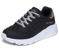 Slip-On Sneaker SKECHERS "UNO LITE", Mädchen, Gr. 33, blau (schwarz), Lederimitat, Schuhe, Schnürschuh, Halbschuh, Keilabsatz, Grössenschablone zum Download (14646939-33) schwarz