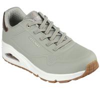 Slip-On Sneaker SKECHERS "UNO SHIMMER AWAY", Damen, Gr. 36, grün (grün, sage), Lederimitat, kontrastfarbene Details, Schuhe Sneaker, Slipper, Freizeitschuh, Plateausneaker mit modischem Keilabsatz (34