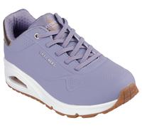 Slip-On Sneaker SKECHERS "UNO SHIMMER AWAY", Damen, Gr. 39, lila (lila, metallic), Lederimitat, Schuhe Sneaker, Slipper, Freizeitschuh, Plateausneaker mit modischem Keilabsatz, Topseller (58761516-39)